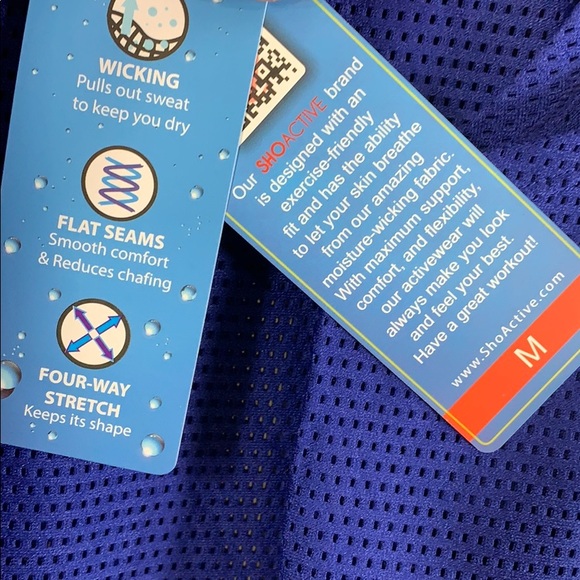 Tank Top Activewear M Dark Blue Mesh ShoActive Pullover Stretchy - Picture 5 of 8